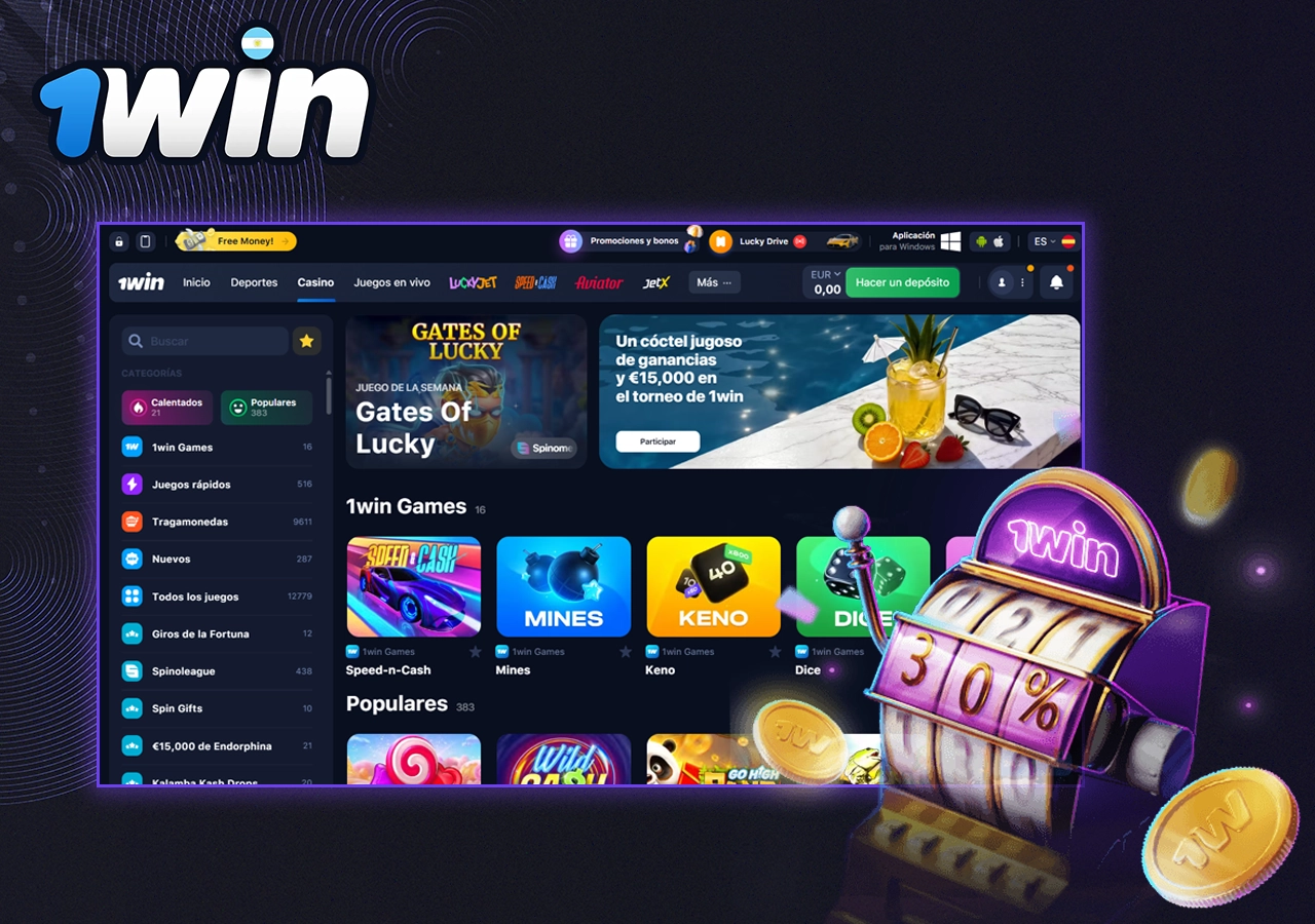 Información sobre los juegos de casino de 1win Argentina