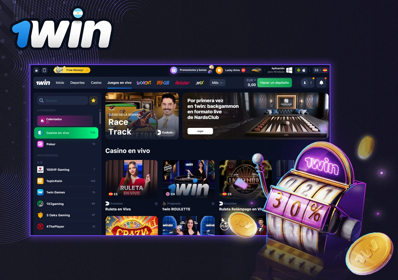 Información sobre Juegos en vivo 1win Argentina