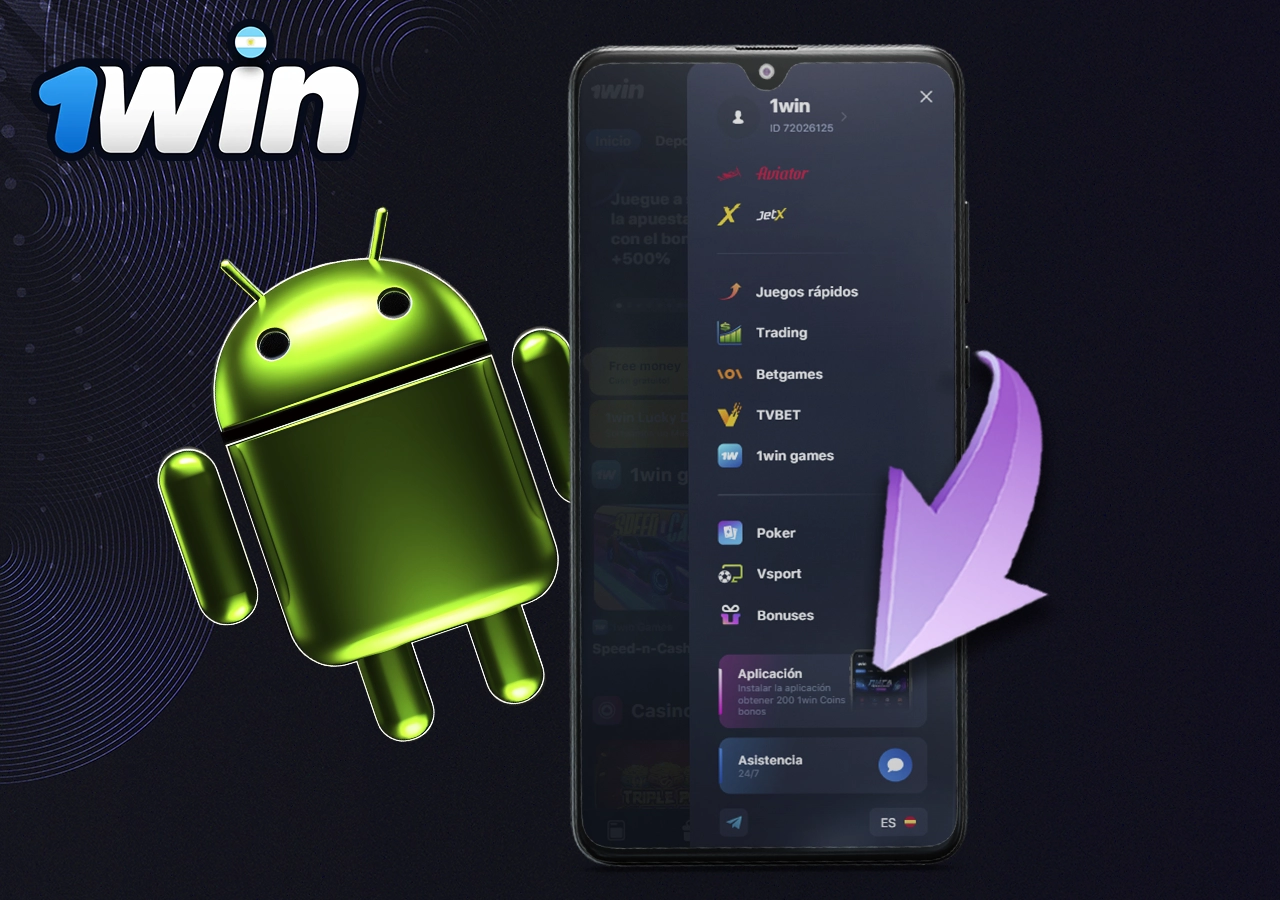 Cómo descargar la aplicación 1win en Android paso 3